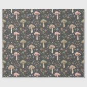 Charcoal Gray Earthy Fungi Seamless Pattern Cadeaupapier (Vlak)