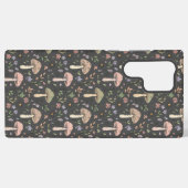 Charcoal Gray Earthy Fungi Seamless Pattern Samsung Galaxy Hoesje (Achterkant horizontaal)