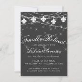 Charcoal Gray Fleur de Lis Lights | Pensionering Kaart (Voorkant)