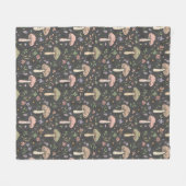 Charcoal Gray Fungi Cozy Neutral Housewarming Gift Fleece Deken (Voorkant (Horizontaal))