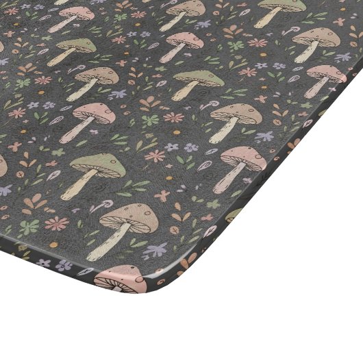 Charcoal Gray Fungi Modern Rustic Earthy Gift Snijplank (Hoek)