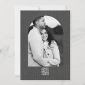 Charcoal Gray & Gold Floral Wedding Invitations Kaart (Achterkant)