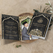 Charcoal Gray  Gold Islamic Arch Weddenschap