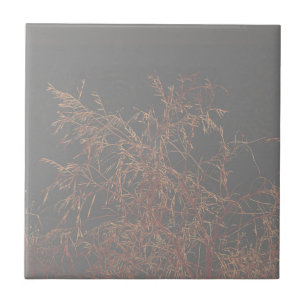 Charcoal Gray Golden Tree Brunches Sky Tegeltje