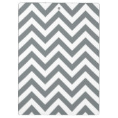 Charcoal Gray Lg Chevron Navy Blue Name Monogram Klembord (Achterkant)