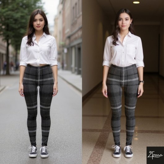 Charcoal Gray Monochromatic Square Plaid Tartan Leggings