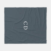 Charcoal gray monogrammed initials modern fleece deken (Voorkant (Horizontaal))