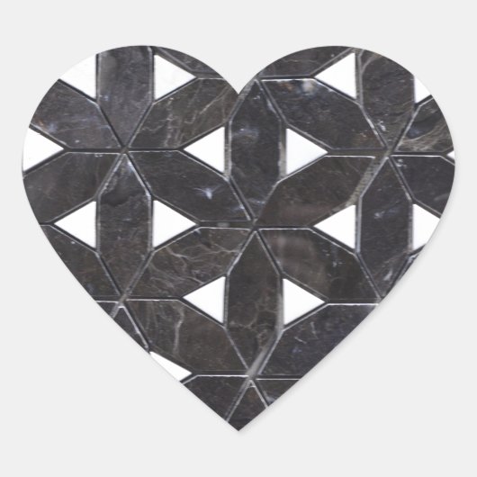 Charcoal Gray Mosaic | levenspatroon Hart Sticker (Voorkant)