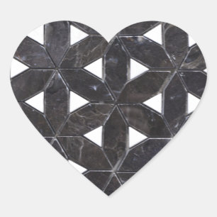 Charcoal Gray Mosaic levenspatroon Hart Sticker