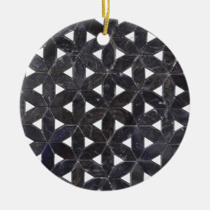 Charcoal Gray Mosaic   levenspatroon Keramisch Ornament