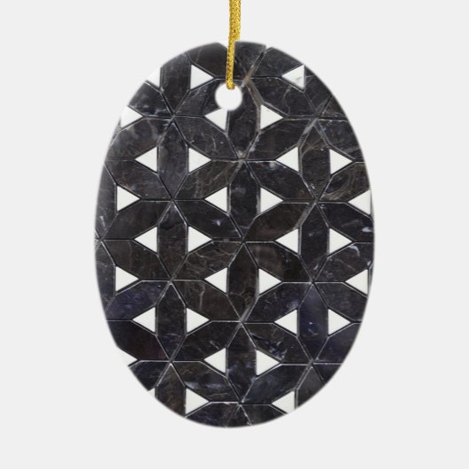 Charcoal Gray Mosaic | levenspatroon Keramisch Ornament (Voorkant)