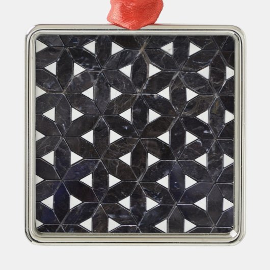 Charcoal Gray Mosaic | levenspatroon Metalen Ornament (Voorkant)
