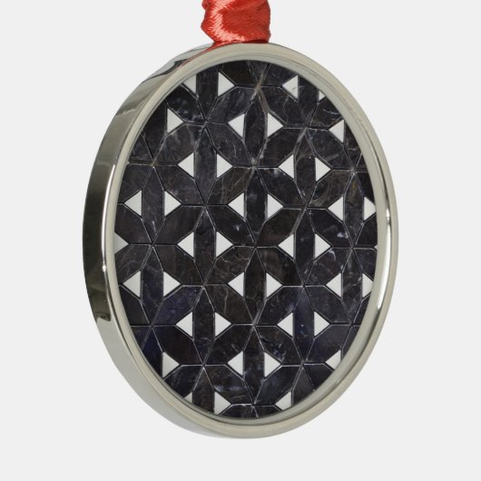 Charcoal Gray Mosaic | levenspatroon Metalen Ornament (Rechts)