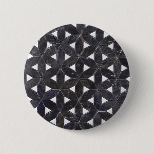 Charcoal Gray Mosaic   levenspatroon Ronde Button 5,7 Cm
