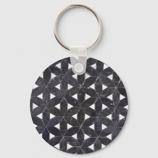 Charcoal Gray Mosaic | levenspatroon Sleutelhanger (Voorkant)