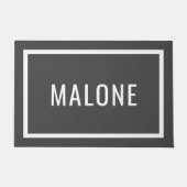 Charcoal Gray Personalised Family Name Doormat Deurmat (Voorkant)