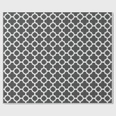 Charcoal Gray Quatrefoil Trellis Pattern Cadeaupapier (Vlak)