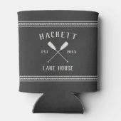 Charcoal Gray Rustic Oars Personalized Lake House Blikjeskoeler (Achterkant)