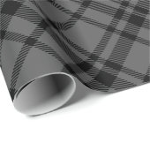 Charcoal Gray Scottish Tartan Pset Holiday Cadeaupapier (Rol Hoek)