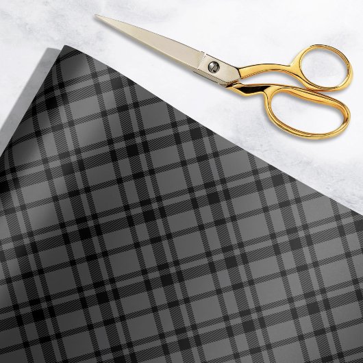Charcoal Gray Scottish Tartan Pset Holiday Cadeaupapier