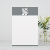 Charcoal Gray Sports Jersey Team Jersey Briefpapier (Staand voorkant)