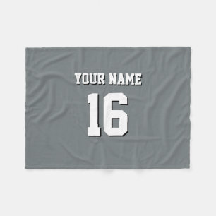 Charcoal Gray Sports Jersey Team Jersey Fleece Deken