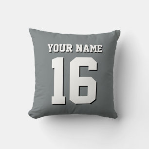 Charcoal Gray Sports Jersey Team Jersey Kussen