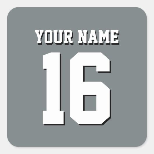 Charcoal Gray Sports Jersey Team Jersey Vierkante Sticker (Voorkant)