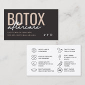 Charcoal Gray & Taupe Botox Aftercare Card Visitekaartje (Voorkant / Achterkant)