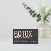 Charcoal Gray & Taupe Botox Aftercare Card Visitekaartje (Staand voorkant)