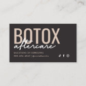 Charcoal Gray & Taupe Botox Aftercare Card Visitekaartje (Voorkant)