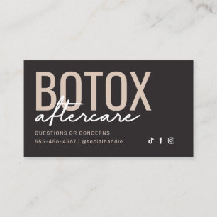 Charcoal Gray & Taupe Botox Aftercare Card Visitekaartje