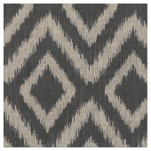 Charcoal Gray Tribal Ikat Chevron Stof (Close Up)