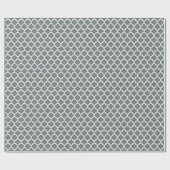 Charcoal Gray White Moroccan Quatrefoil Pattern #5 Cadeaupapier (Vlak)