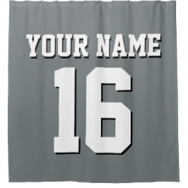 Charcoal Gray White Sports Jersey Team Jersey Douchegordijn