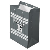 Charcoal Gray White Team Jersey Medium Cadeauzakje (Voorkant Gekanteld)