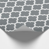 Charcoal Gray White XL Moroccan Quatrefoil #4 Cadeaupapier (Hoek)