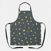 Charcoal Gray Winter Cosmos Floral Pattern Schort (Voorkant)