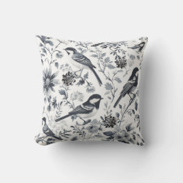 Charcoal Grey Bird Toile Kussen