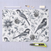 Charcoal Grey Bird Toile Tissuepapier (Craft)