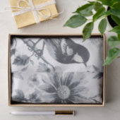 Charcoal Grey Bird Toile Tissuepapier (Geschenk)
