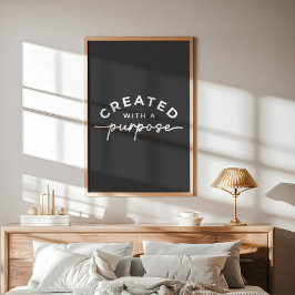 Charcoal Grey Elegant Christelijk Quote Poster