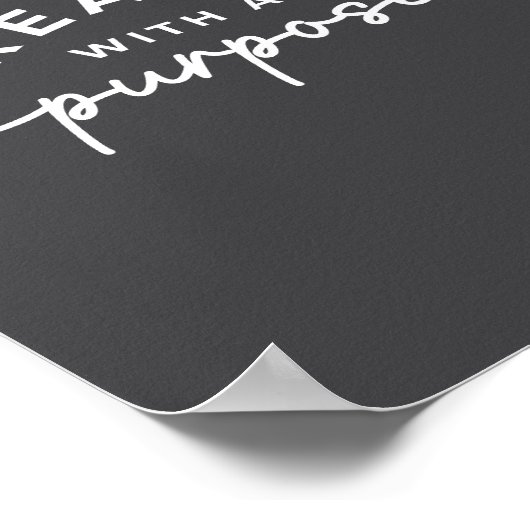 Charcoal Grey Elegant Christelijk Quote Poster (Hoek)