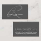 Charcoal Grey Elegante Minimalistische Logo Visitekaartje (Voorkant / Achterkant)