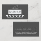 Charcoal Grey Elegante Minimalistische Loyaliteit  Klantenkaartje (Voorkant / Achterkant)