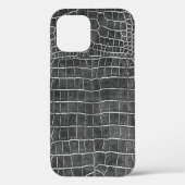 Charcoal Grey Faux Crocodile Leather Case-Mate iPhone Case (Achterkant)