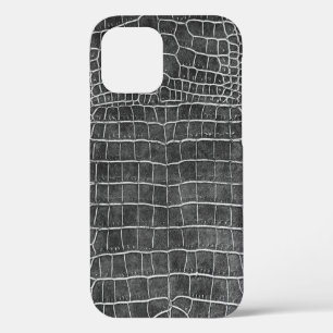Charcoal Grey Faux Crocodile Leather Case-Mate iPhone Case