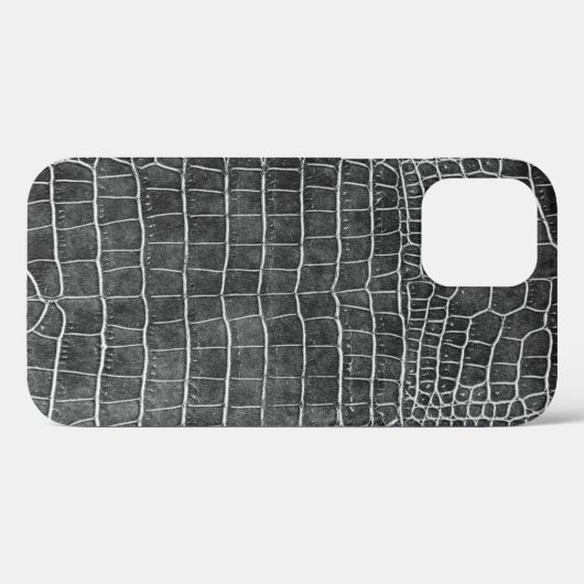 Charcoal Grey Faux Crocodile Leather Case-Mate iPhone Case (Achterkant (horizontaal))
