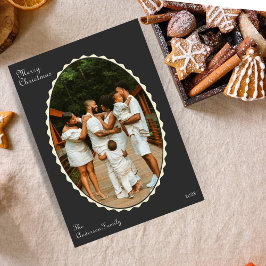 Charcoal Grey Foto geschulpte kerstfoto Feestdagenkaart