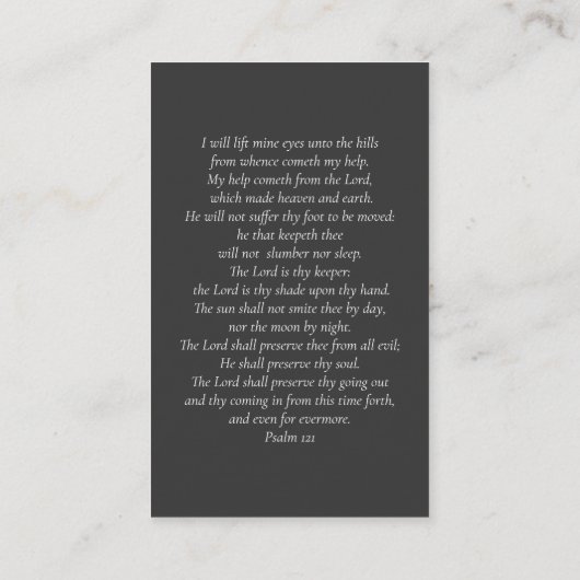 Charcoal Grey Foto Sympathy Begrafenis Kaart Visitekaartje (Achterkant)